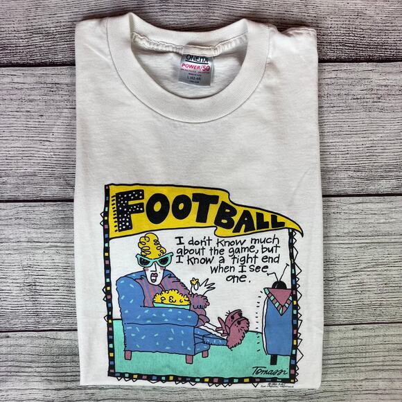Vintage 1990s I Don't Know Football, But I Know A Tight End T-shirt - Picture 1 of 8